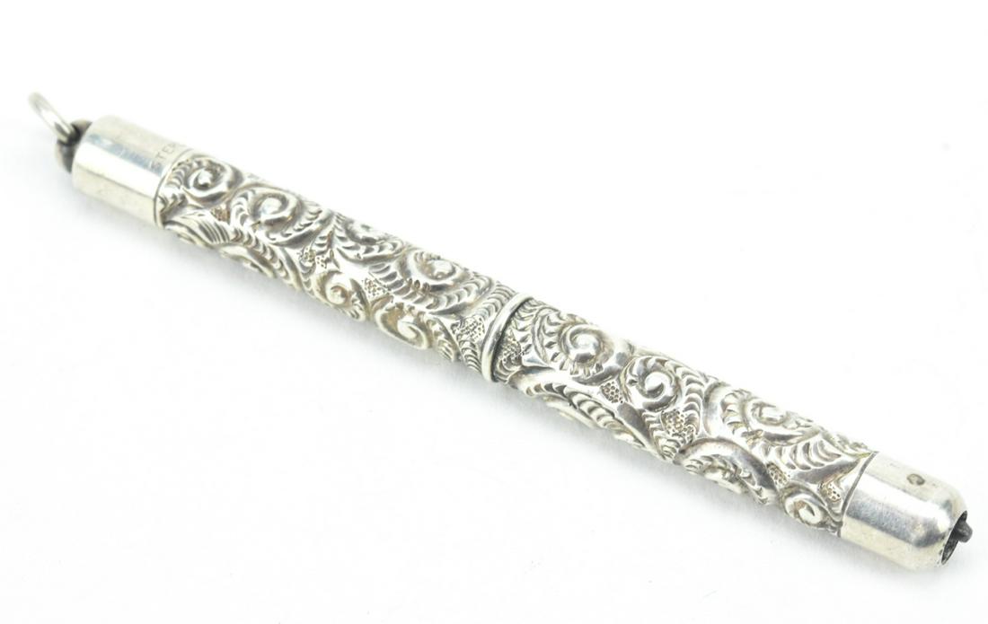 Antique 19th C Repousse Sterling Silver Pencil (1 of 8)