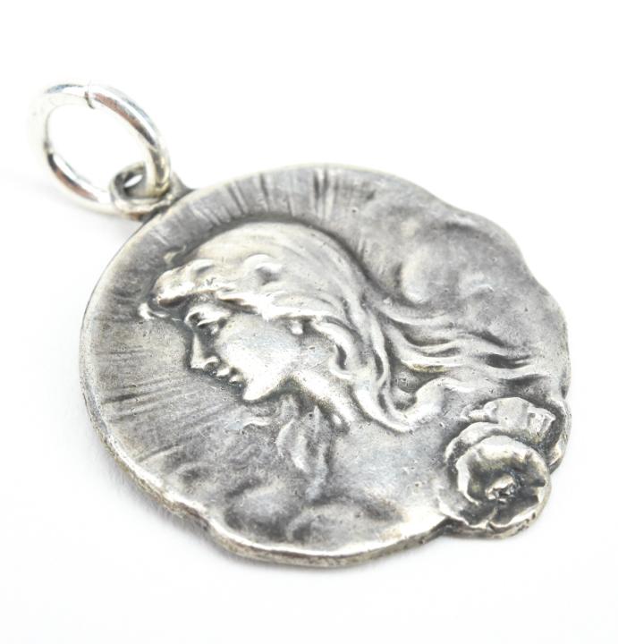 Antique C 1900 German Art Nouveau Sterling Pendant (1 of 6)