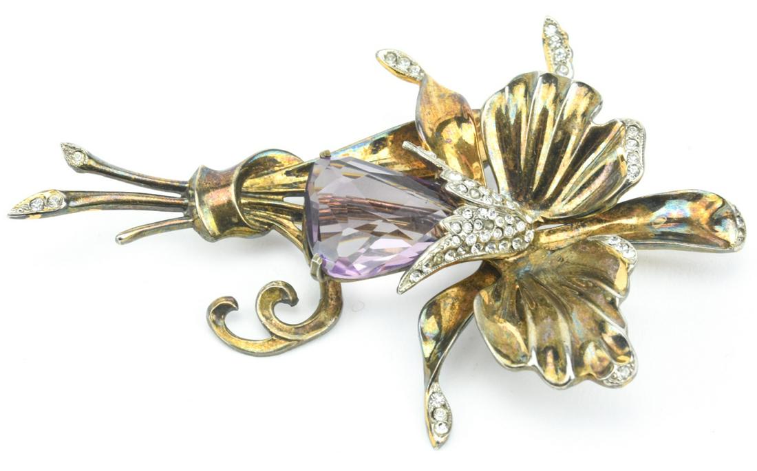 Huge Retro Vintage Sterling Floral Motif Brooch (1 of 8)