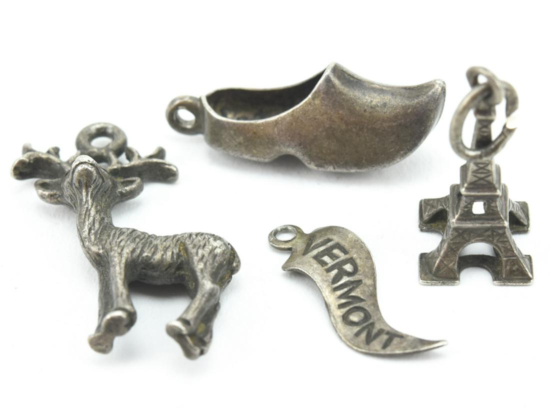 Sterling Charms - Eiffel Tower, Dutch Shoe, Deer (1 of 7)