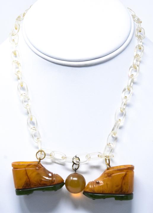 Vintage Celluloid & Bakelite Boot Motif Necklace (1 of 5)
