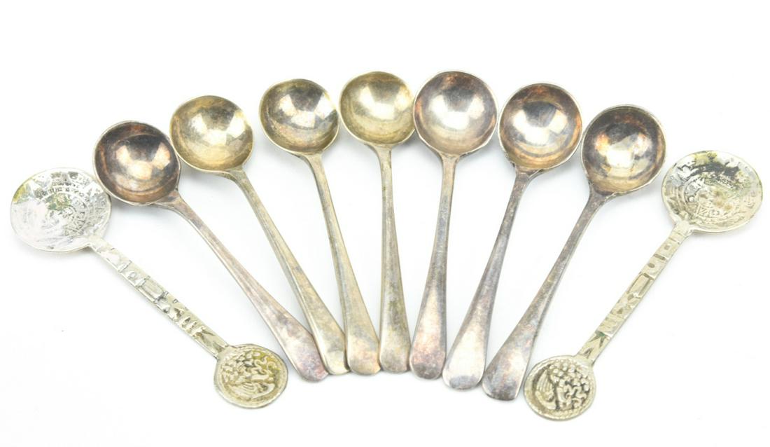 Group of Miniature Sterling & Silver Salt Spoons (1 of 7)