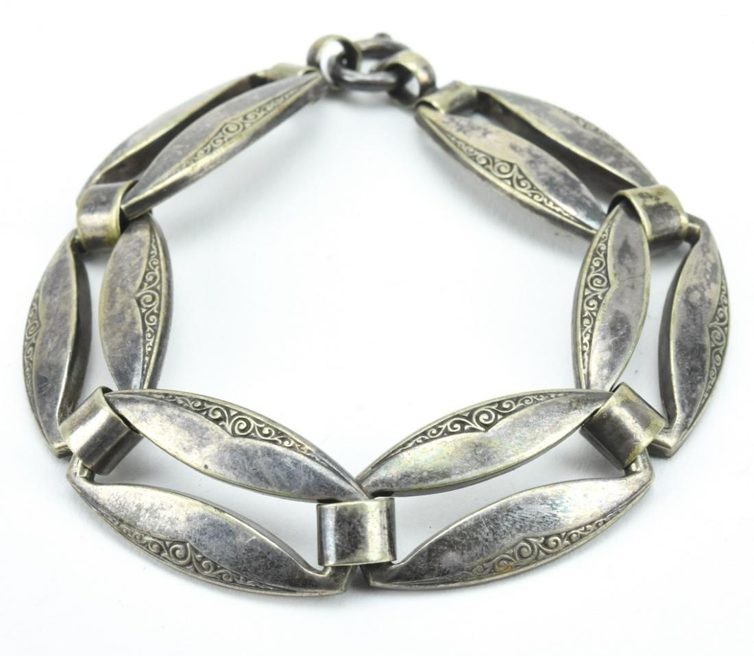Antique German Silver Art Deco Panel Bracelet (1 of 6)