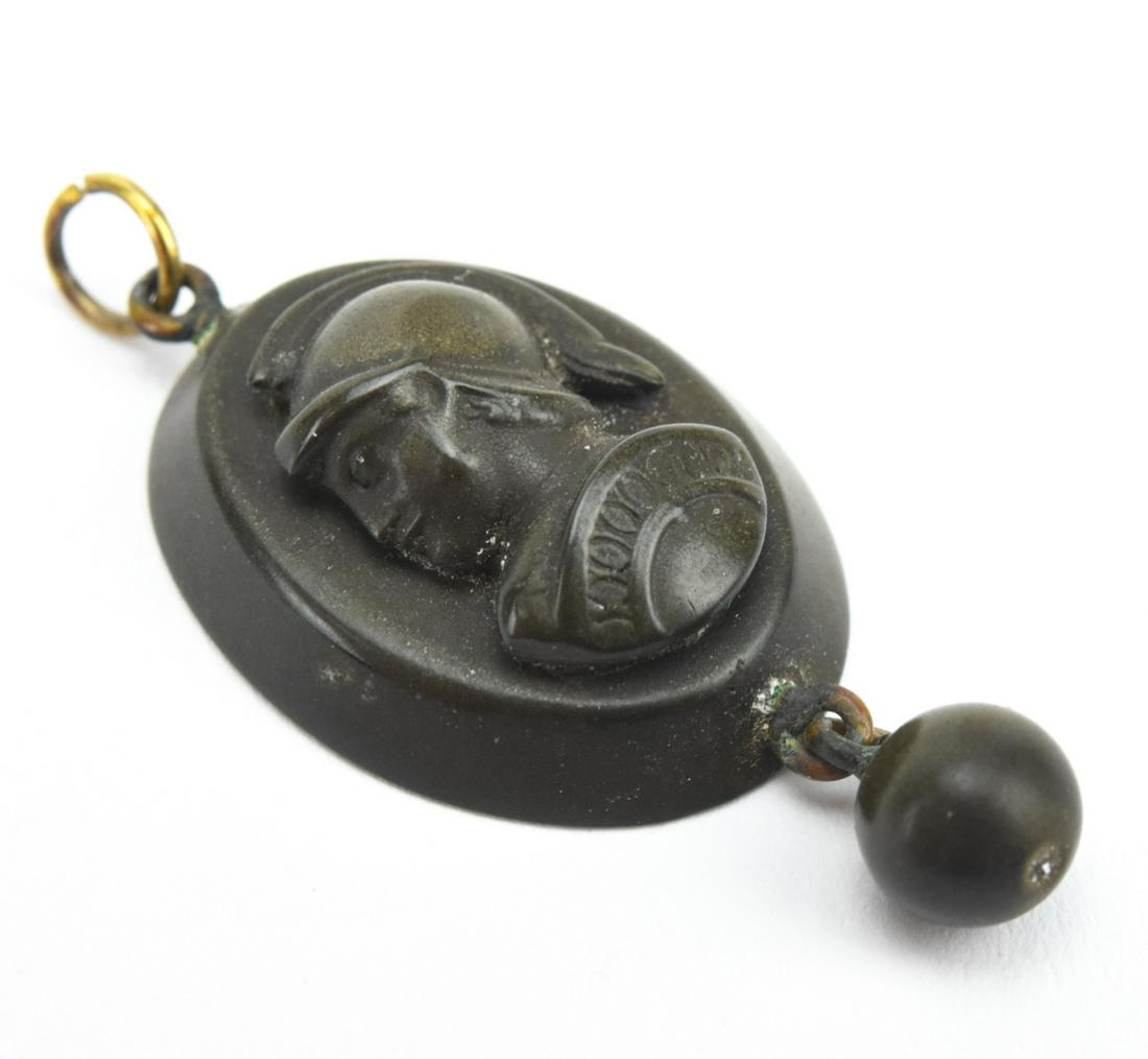 Antique 19th C Gutta Percha Greco Roman Pendant (1 of 5)