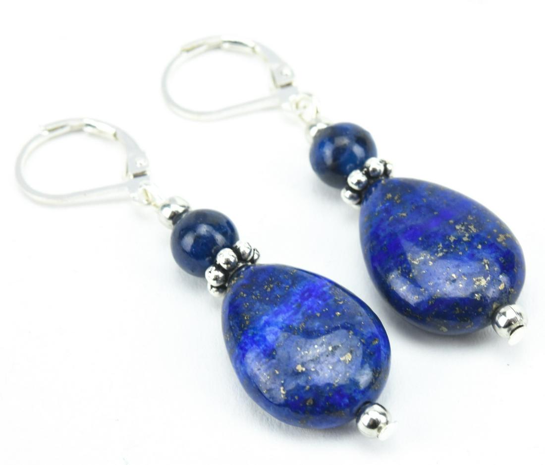 Pair of Lapis Lazuli w Gold Flecks Earrings (1 of 5)