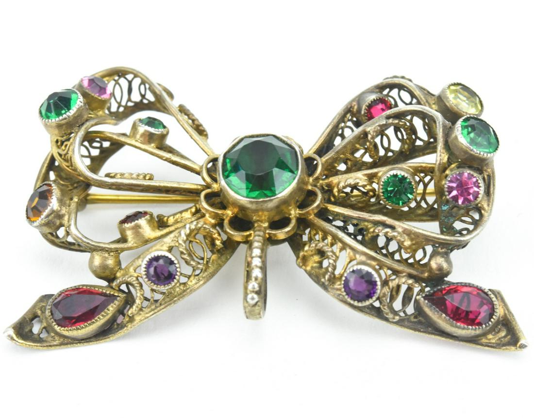 Antique Austro Hungarian Silver Filigree Brooch (1 of 7)