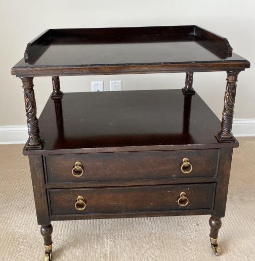 Bernhardt Regency Style Side Table on Casters (1 of 9)