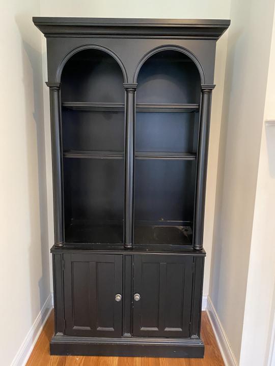 Louis XVI Style Double Arched Pediment Bookcase (1 of 5)