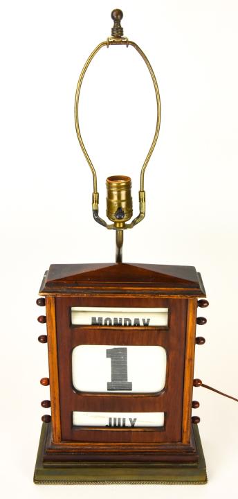 Antique Perpetual Calendar Table Lamp Brass Base (1 of 7)