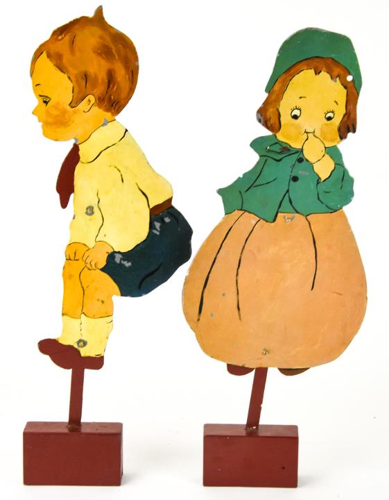 Pair of Antique Early 20th C Hand Painted Figures (1 of 7)