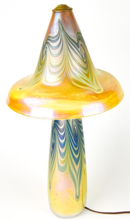 Fellerman Art Deco Art Glass Table Lamp W Shade (1 of 6)