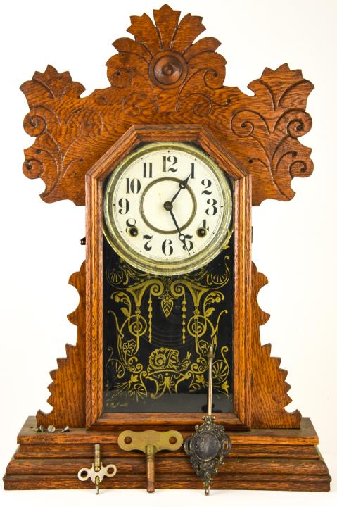 Antique E Ingraham Carved Gingerbread Mantel Clock (1 of 9)