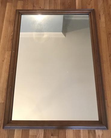 Rectangular Wooden Framed Wall Mirror (1 of 3)
