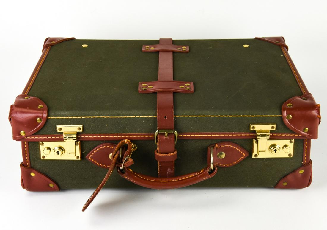 Vintage Papworth Leather & Canvas Travel Suitcase (1 of 6)