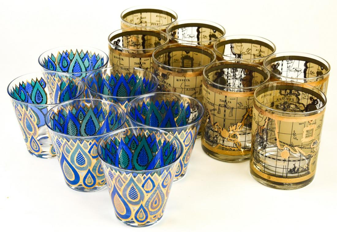 2 Sets Vintage Georges Briard & Cera Art Glasses (1 of 10)