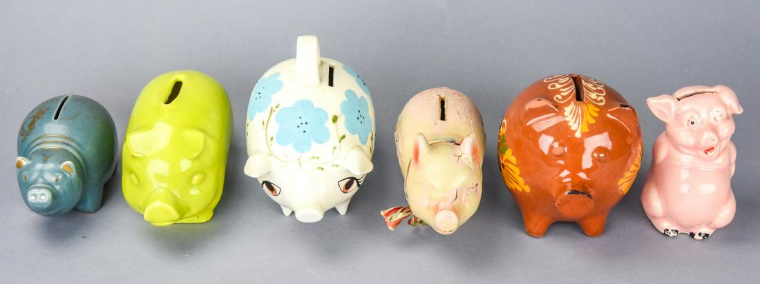 Collection 7 Vintage Ceramic Piggy Banks (1 of 7)