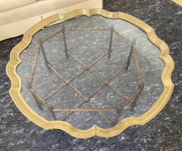 Hollywood Regency Style Bamboo Motif Coffee Table (1 of 3)