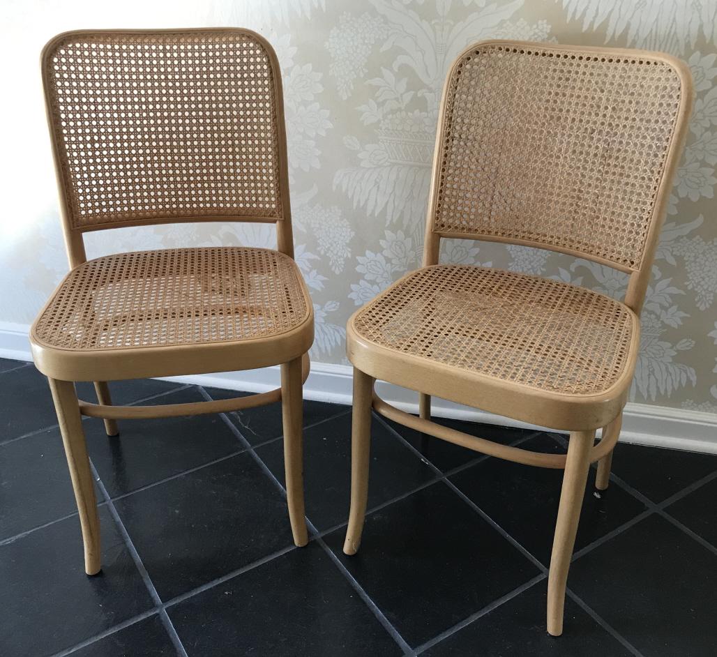 Pair of Thonet Style Bent Wood & Caned Side Chairs (1 of 3)