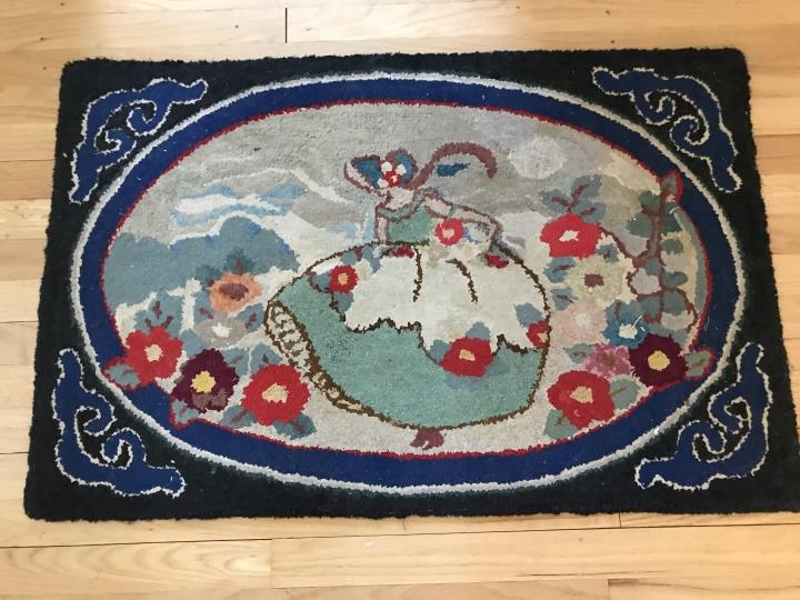 Antique American Folk Art Hooked Rug (1 of 2)