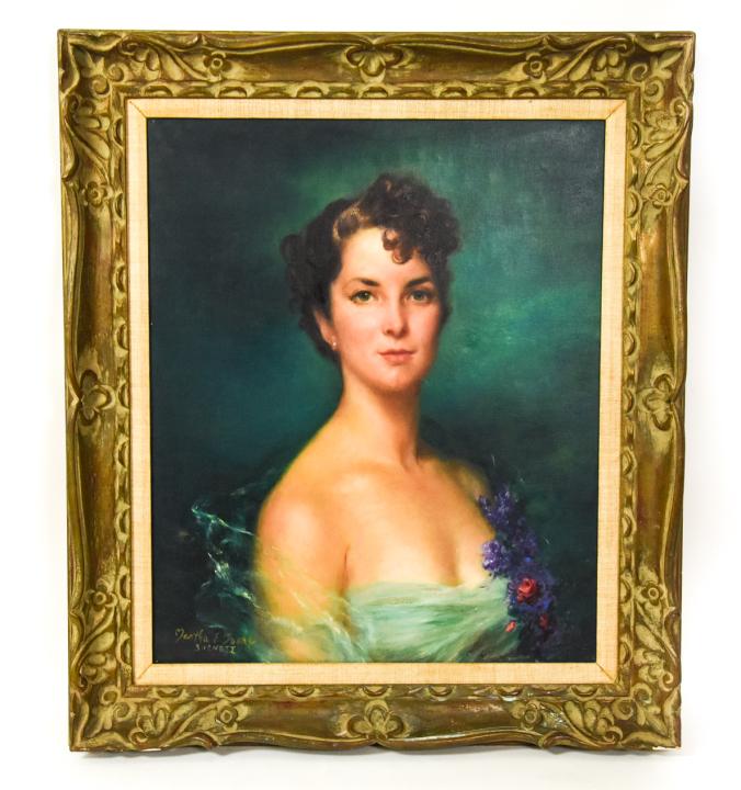 Martha Moore Burnett Mid C Oil on Canvas Portrait (1 of 9)