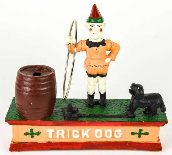 Vintage Cast Iron "trick Dog" Money Bank