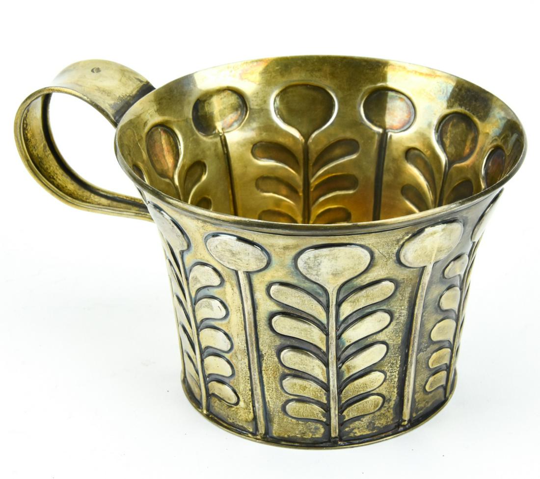 Antique Repousse Sterling Silver Cup W Handle (1 of 6)