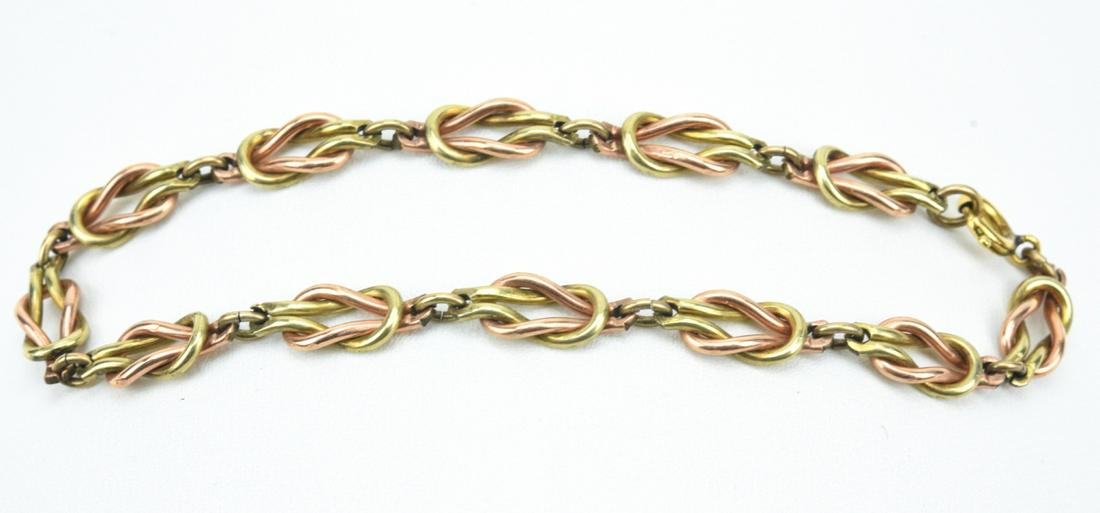 Estate Gold Filled Knot Motif Articulated Bracelet (1 of 6)