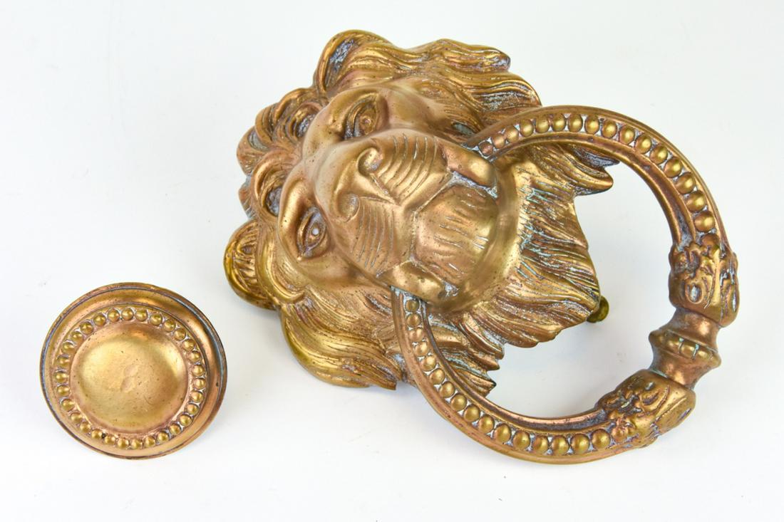 Neoclassical Brass Lion Head Door Knocker (1 of 7)