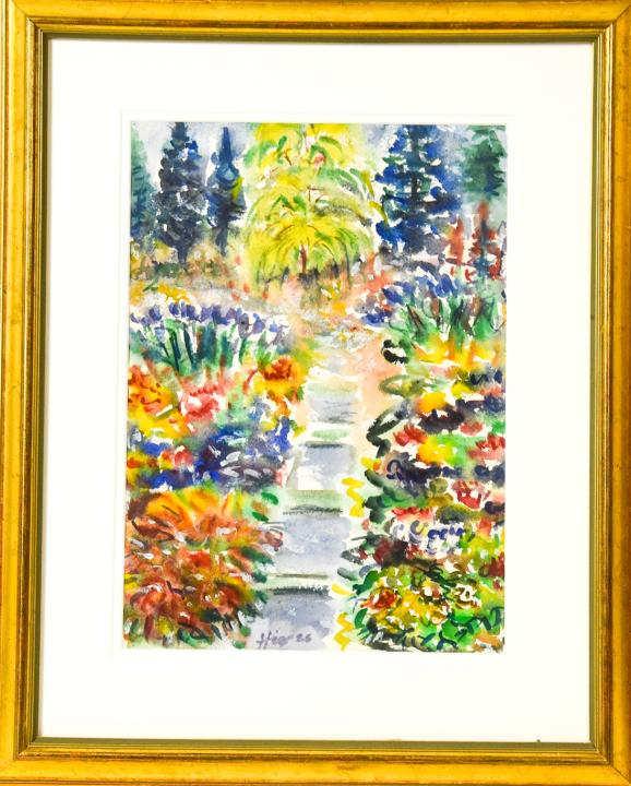 Framed Theo Hios Colorful Nature Scene Watercolor (1 of 9)