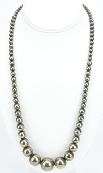 Vintage Large Sterling Beaded Chain Necklace (1 of 5)