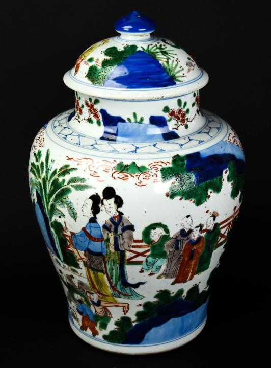Large Chinese Hand Painted Ginger Jar Vase: Large Chinese Hand Painted Ginger Jar Vase. Measures just under 16 inches in height. Condition This sale is online only - no public preview or live in house sale will be held - please ask for addition