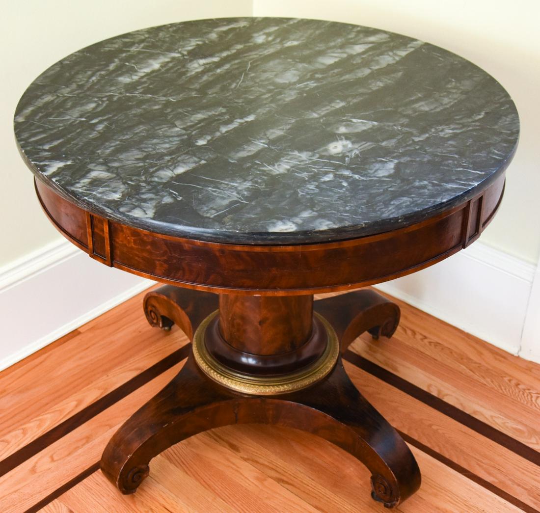 Antique C 1820s American Boston Marble Top Table (1 of 7)