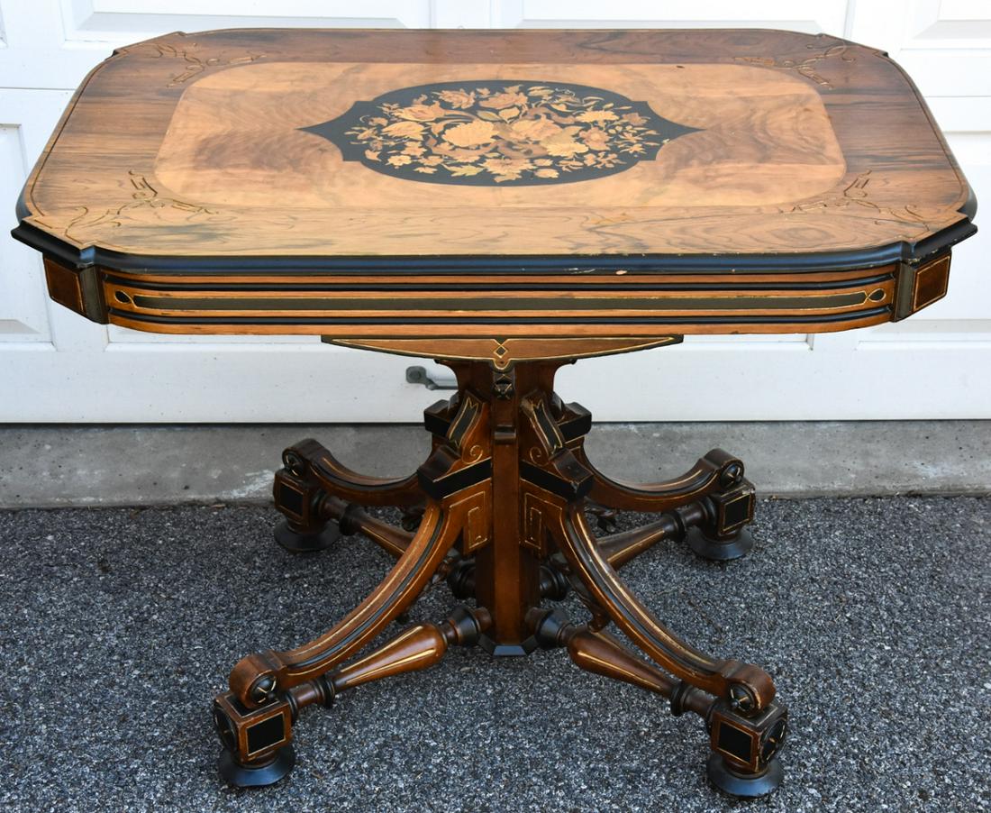 Rare Berkey & Gay C 1885 Inlaid End Table (1 of 9)