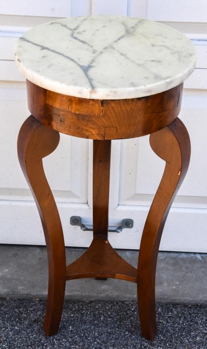 Antique 19th C Biedermeier Marble Top End Table (1 of 5)