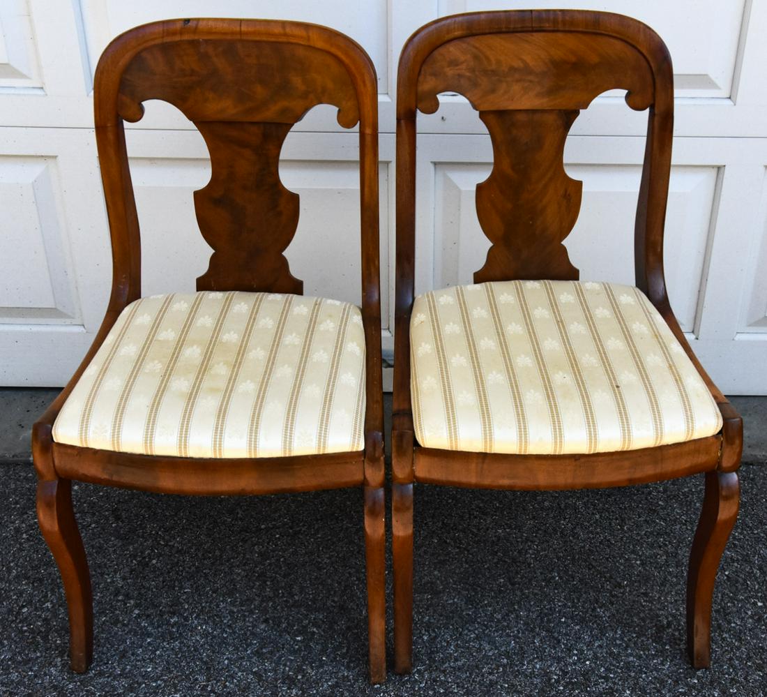 Pair Antique 19th C Biedermeier Style Side Chairs (1 of 7)