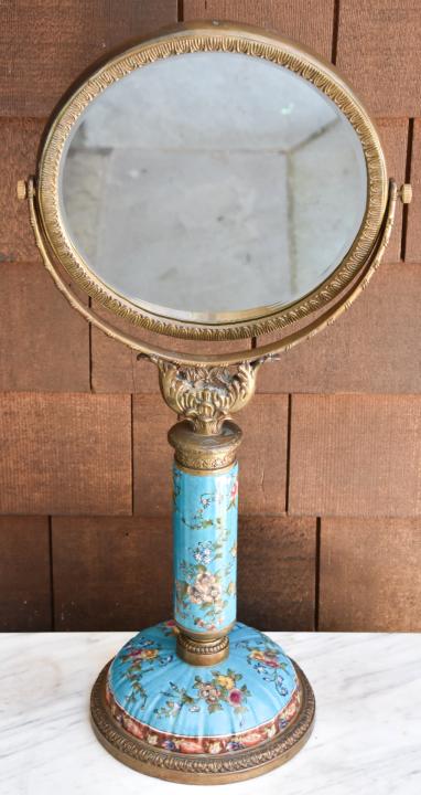 French Porcelain & Ormolu Table Mirror on Stand (1 of 7)