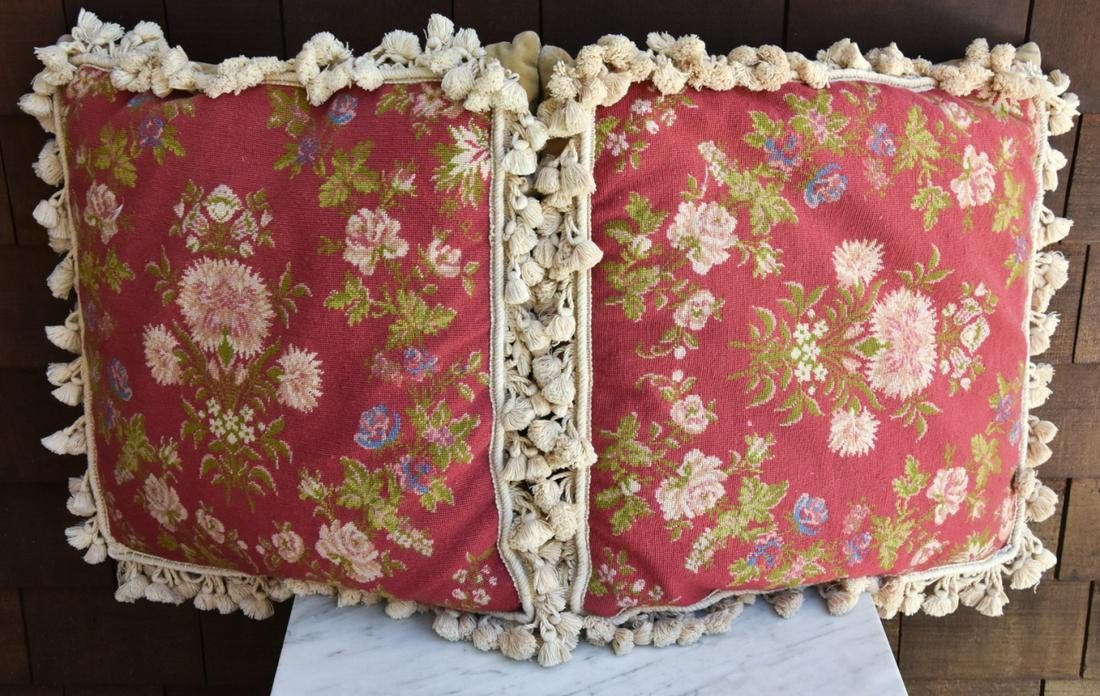 Pair of French Aubusson Style Tapestry Pillows (1 of 6)