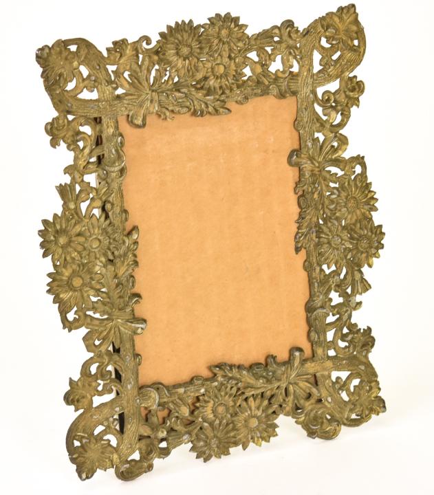 Antique 19th C Ormolu Faux Bois Picture Frame (1 of 7)