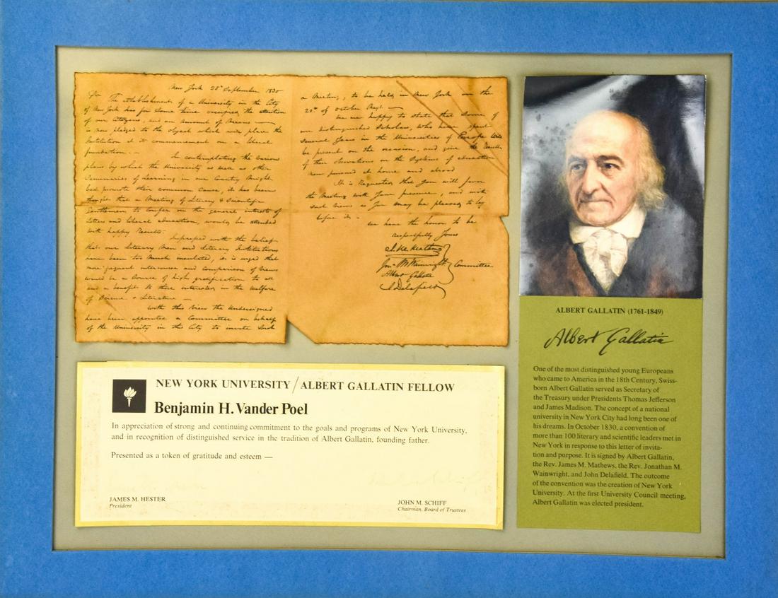 Antique Early 19th C Albert Gallatin NYU Letter (1 of 6)