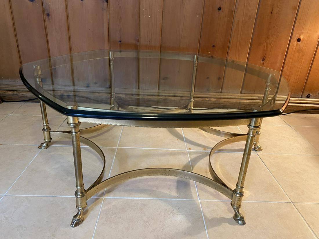 Vintage Maison Jansen Brass & Glass Coffee Table (1 of 5)