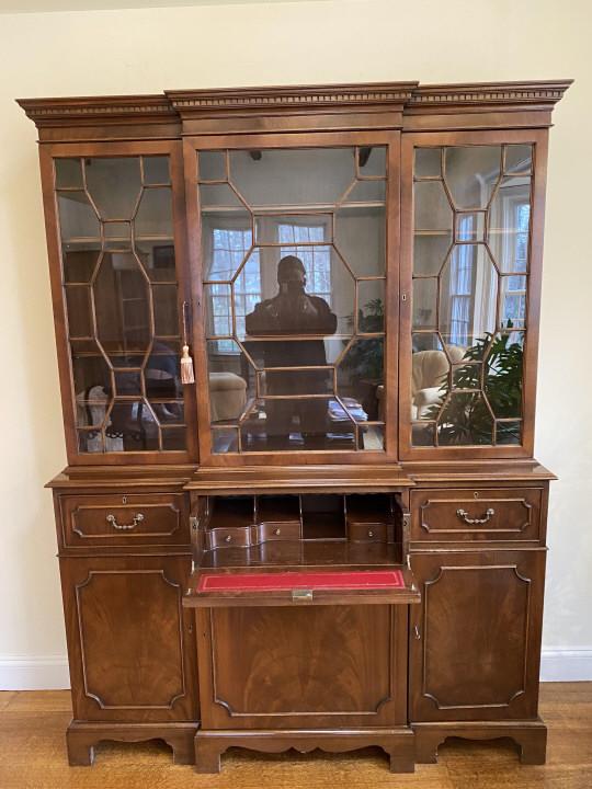 English Adam's Brothers Glass Front Breakfront (1 of 13)