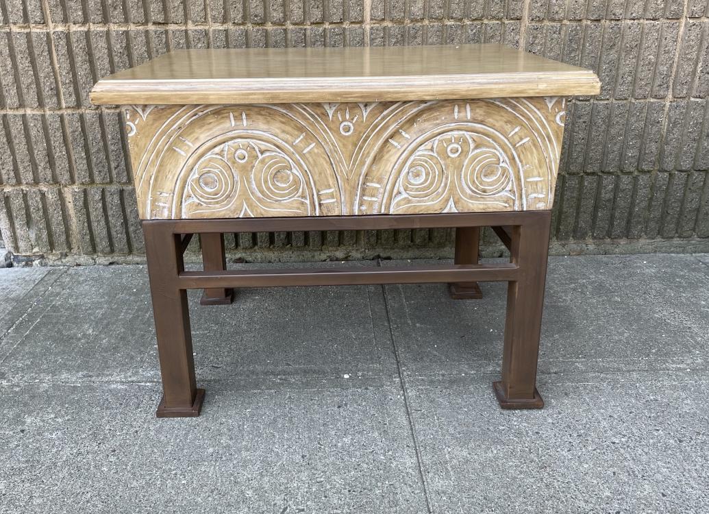 Contemporary Gothic Revival Carved Side Table (1 of 4)