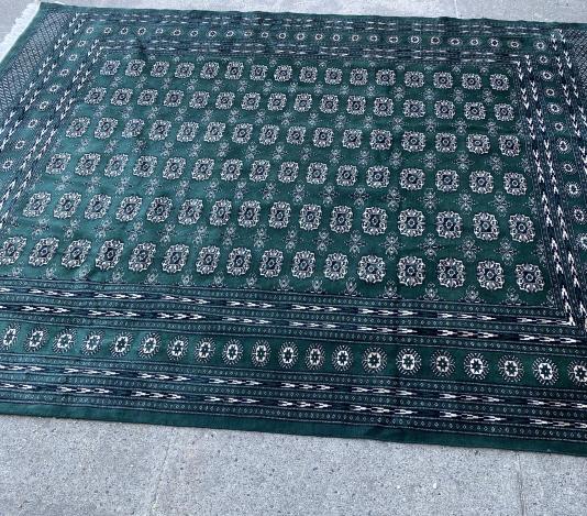Bokhara Green Oriental Hand Knotted Carpet (1 of 6)