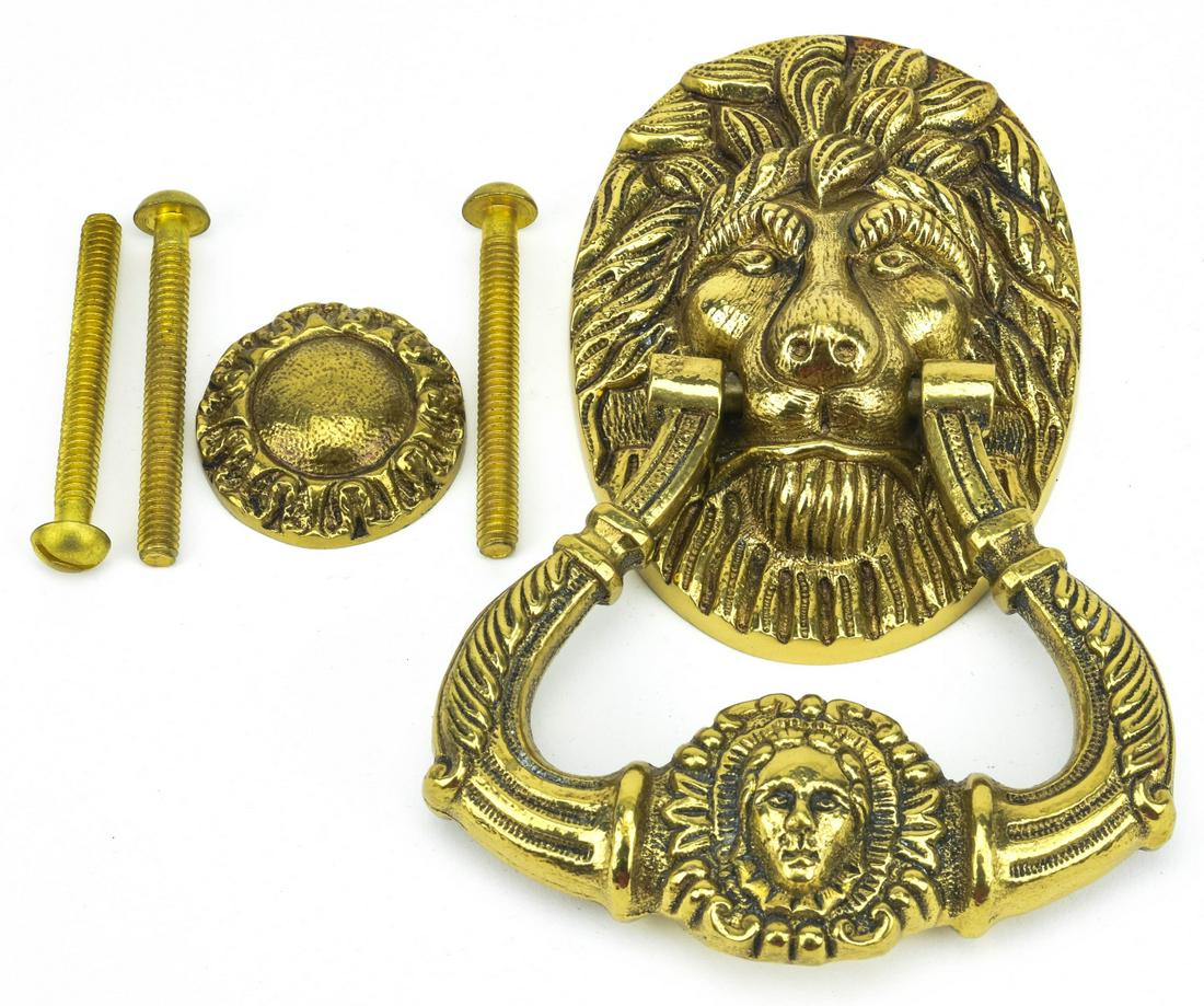 Neoclassical French Empire Lion Head Door Knocker (1 of 8)