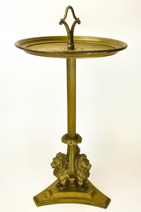 Neoclassical Bronze Pedestal Table /  Stand Lion (1 of 10)