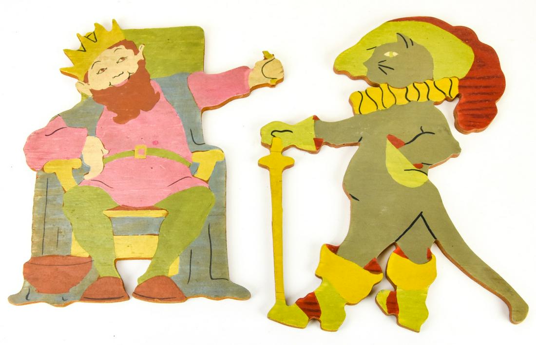 Antique Puss in Boots & King Folk Art Toys (1 of 9)