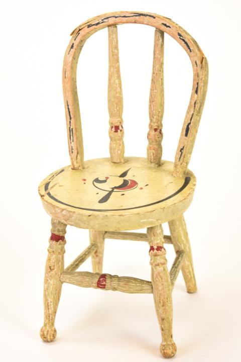 Antique 19th C American Folk Art Wooden Doll Chair (1 of 7)
