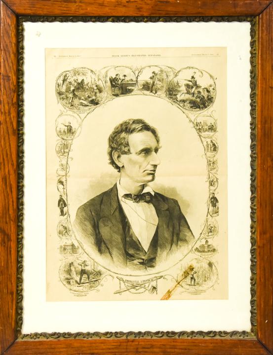 Antique Abraham Lincoln Newspaper Woodcut (1 of 8)