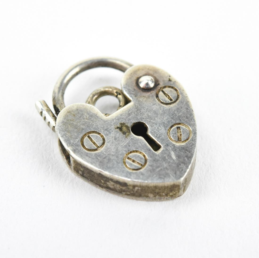 Sterling Silver Heart Form Padlock Charm / Pendant (1 of 5)