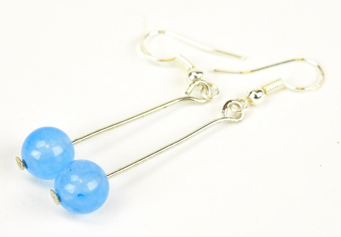 Pair of Sterling Silver & Lavender Jade Earrings (1 of 6)